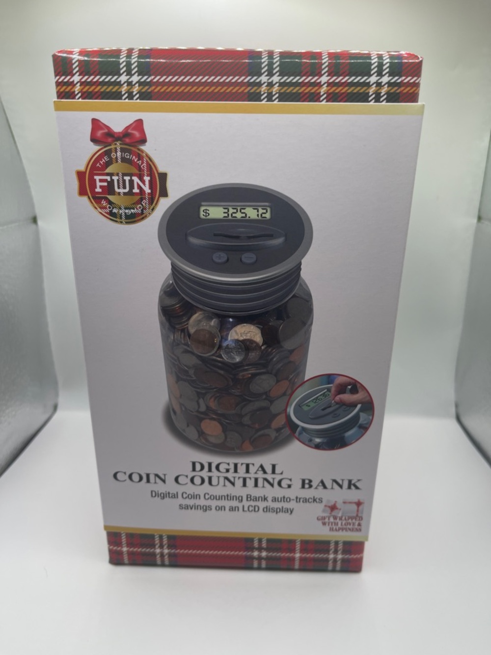 Digital Coin Counting Bank - Gray